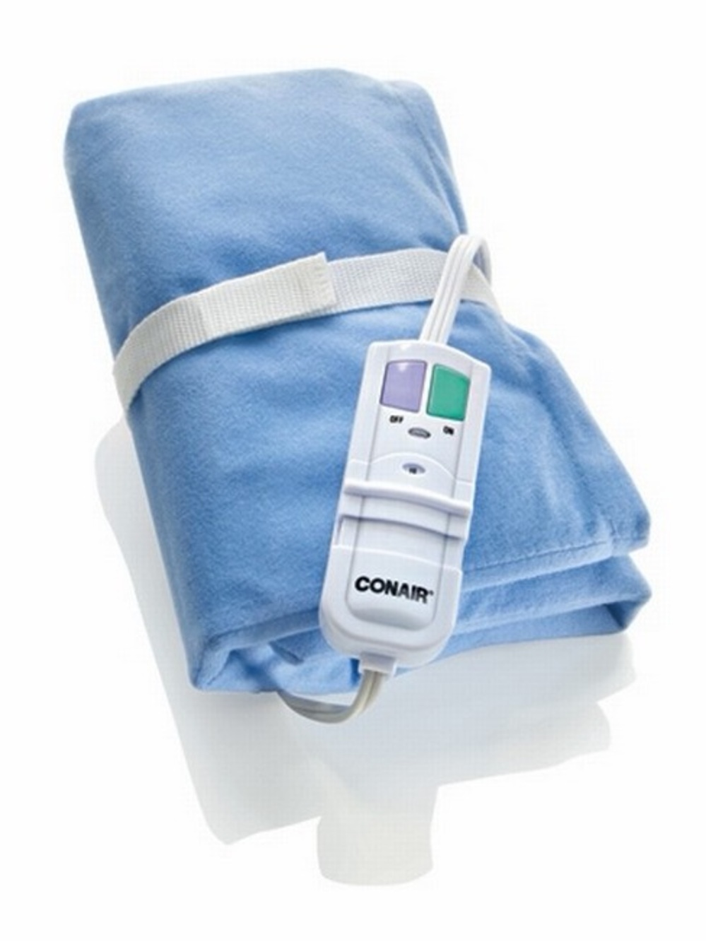 🆕 Conair Electric King Size Heating Pad ~ white & light blue